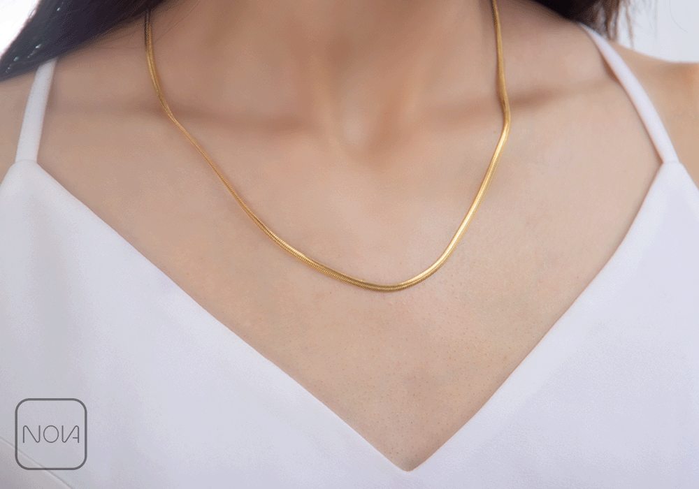 0437566 زنجیر ماری کد 1 سایز باریک طلایی - Image 1