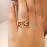 انگشتر طلاروس زنانه کاملا مشابه طلا کد 2028 - Image 4