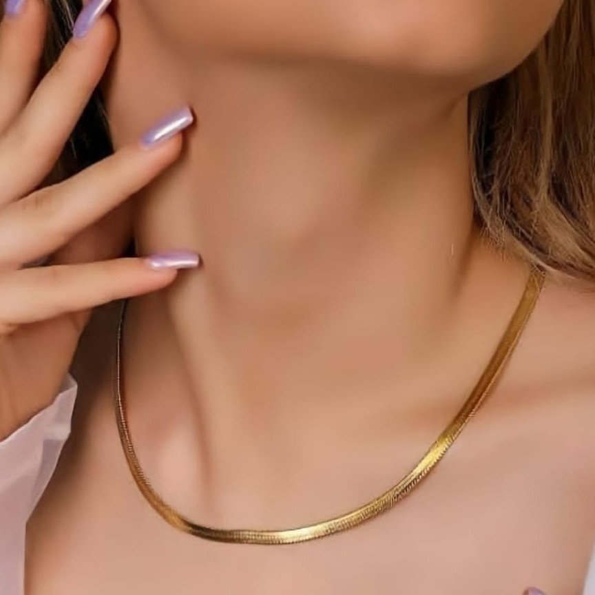 32657216352352 زنجیر ماری کد 2 سایز متوسط طلایی - Image 1