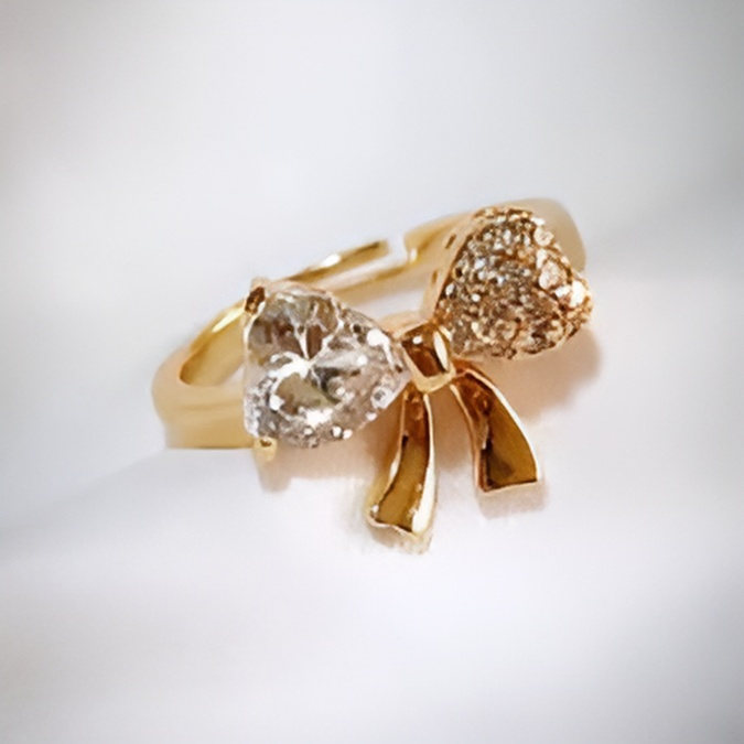 4329086598436756436 انگشتر مینمیال طرح قلب و نگین - Image 1