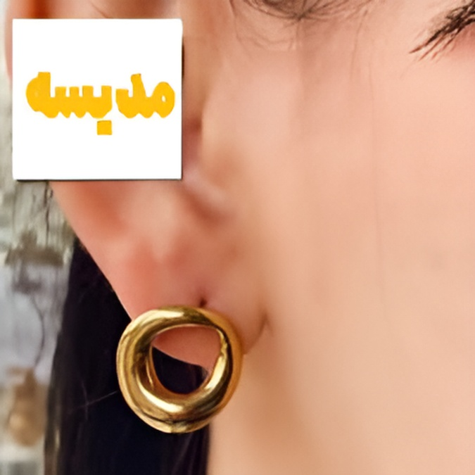 4365 (1) گوشواره مینیمال دخترانه مدل دایره طلایی - Image 1