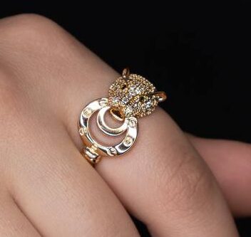5476547 انگشتر مینیمال دخترانه مدل پلنگ نگین دار - Image 1