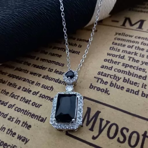 634572354723532547324 نیم ست جواهری فول نگین یاقوت مشکی - Image 1