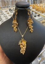 نیم ست زنانه مدل انگوری رنگ طلایی - Image 2