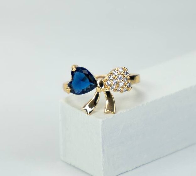 IMG_20250326_172312_951 انگشتر مینمیال طرح قلب آبی و نگین - Image 1