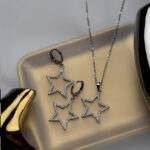 نیم ست استیل ستاره نگین دار وای اس ایکس