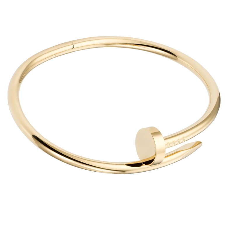 546 دستبند بنگل میخی رنگ طلایی - Image 1