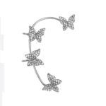 پیرسینگ گوش زنانه مدل ایرکاف پروانه نقره ای