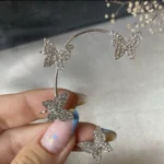 پیرسینگ گوش زنانه مدل ایرکاف پروانه نقره ای - Image 4