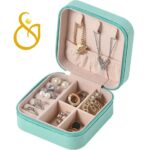 کیف جواهرات با روکش طرح چرمی مسافرتی رنگ فیروزه ای - Image 5