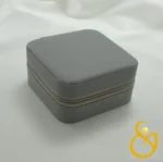 کیف جواهرات با روکش طرح چرمی مسافرتی رنگ طوسی - Image 2