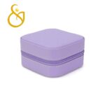 کیف جواهرات با روکش طرح چرمی مسافرتی رنگ بنفش - Image 3