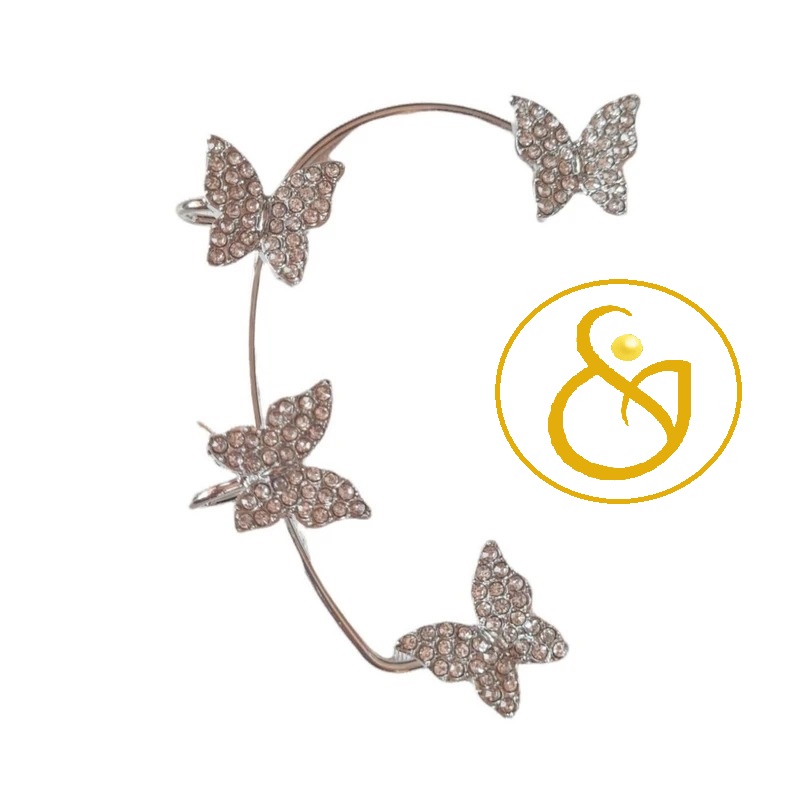 1064 پیرسینگ گوش زنانه مدل ایرکاف پروانه طلایی - Image 1