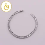 دستبند تنیسی مدل تتریس نقره‌ای - Image 2