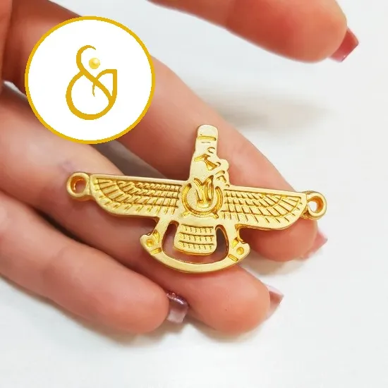 6918079846465_11zon پلاک فروهر رنگ طلایی سایز کوچک - Image 1